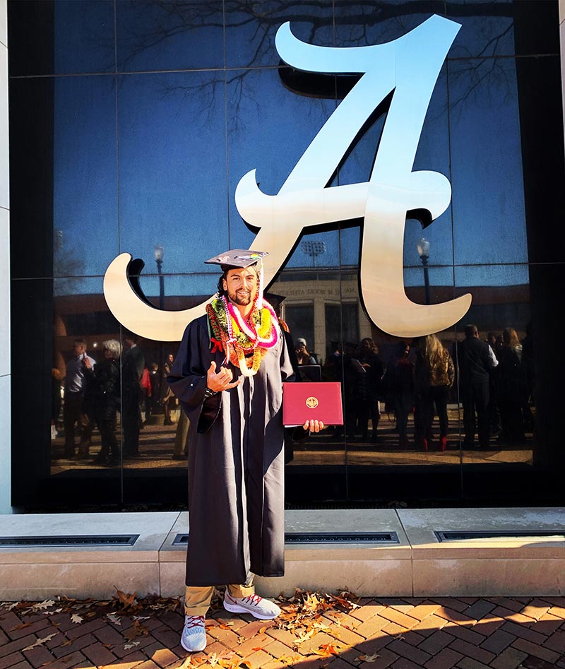 Breland Almadova at graduation