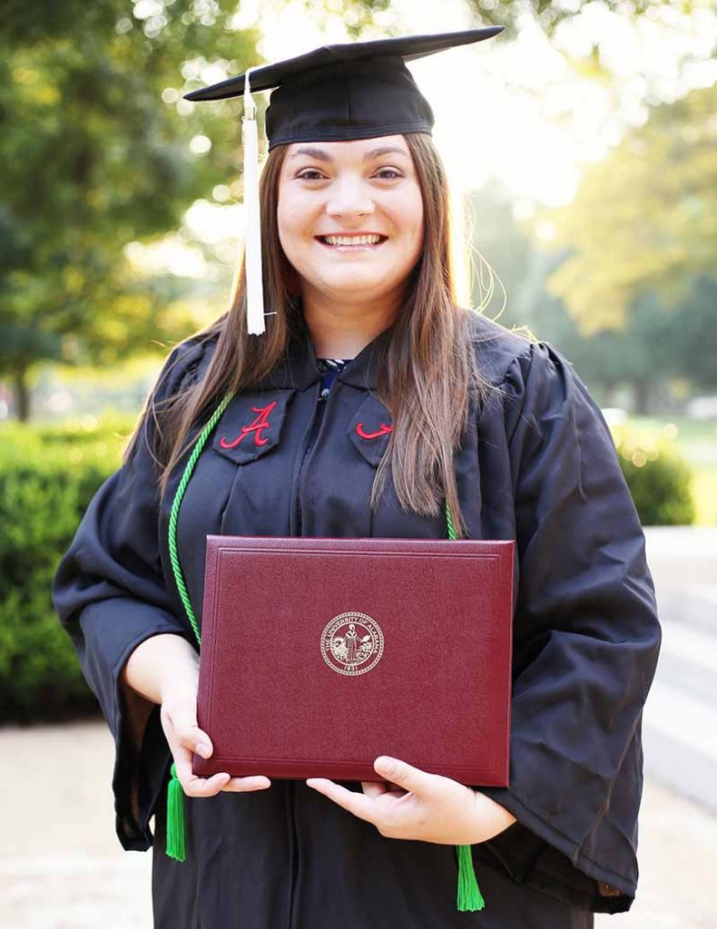 Elizabeth Truelove Fleet in cap and gown