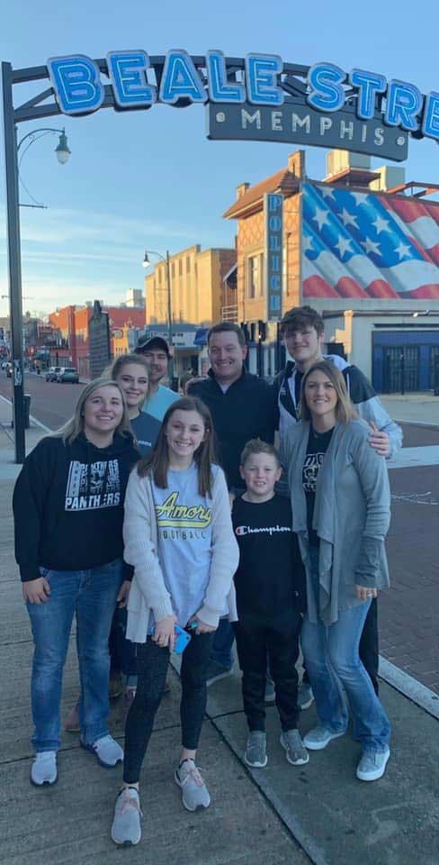 Kevin Carwyle and his family on Beale Street