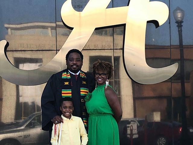 Thaddeus Garrett and family at graduation