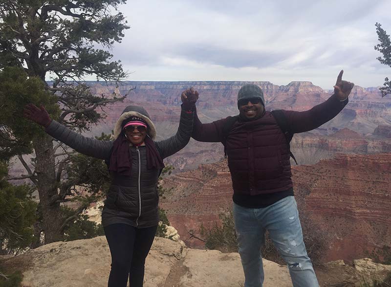 Thaddeus Garrett and his wife at the Grand Canyon